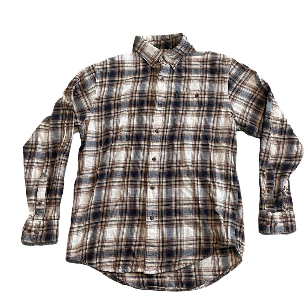 G.H. Bass & Co. Button down Flannel Brown Long Sleeve Medium